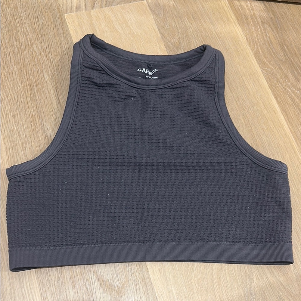 Garage Charcoal Textured Crop Top